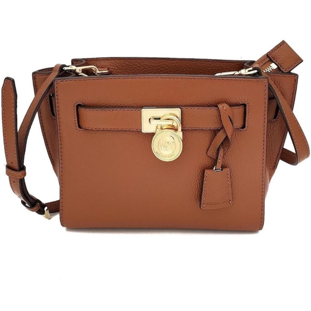 Michael Kors Hamilton Small Leather Crossbody Purse with Michael Kors Dust Bag